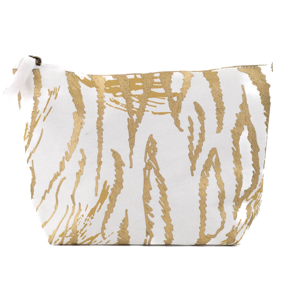 Tiger Pride Cosmetic Bag   White/Gold    10.25x6.75x3