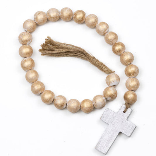 St. Michael Prayer Beads   Gold/Silver   2x.7x24