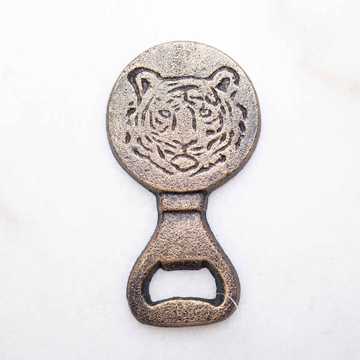 Tiger Bottle Opener   Black Gold    2.5x4.5